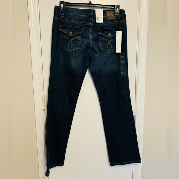 New! Calvin Klein Lean Bootcut Jeans Size 10 - Picture 1 of 8